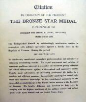 Anthony Jerone's - Bronze Star Medal